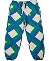 Bobo Choses Pantaloni da Tuta - Panna - Quadri Verde e Blu - con Coulisse - 100% Cotone Pantaloni Lunghi