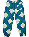 Bobo Choses Pantaloni da Tuta - Panna - Quadri Verde e Blu - con Coulisse - 100% Cotone Pantaloni Lunghi