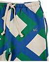 Bobo Choses Pantaloni da Tuta - Panna - Quadri Verde e Blu - con Coulisse - 100% Cotone Pantaloni Lunghi