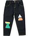 Bobo Choses Pantaloni Denim - Blu Notte - Stampa con Forme Geometriche Multicolor - Cotone Jeans