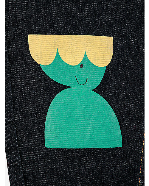 Bobo Choses Pantaloni Denim - Blu Notte - Stampa con Forme Geometriche Multicolor - Cotone Jeans