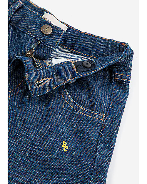 Bobo Choses Pantaloni Denim Color Block - Navy Blu - Cotone Jeans