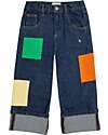 Bobo Choses Pantaloni Denim Color Block - Navy Blu - Cotone Jeans