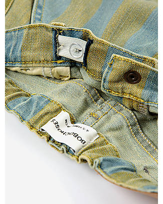 Bobo Choses Pantaloni di Jeans a Righe - Verde/Azzurro - Cotone Jeans