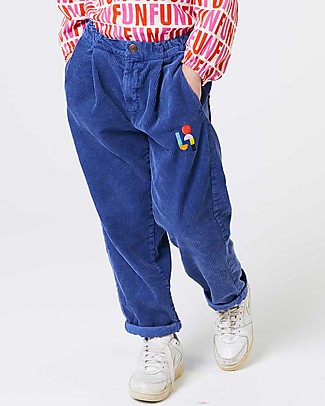 Bobo Choses Pantaloni in Velluto a Coste - Blu - Cotone Biologico Pantaloni Lunghi