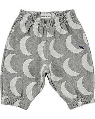 Bobo Choses Pantaloni Jogging - Moon - Grigio Chiaro - 100% Cotone Organico Pantaloni Lunghi