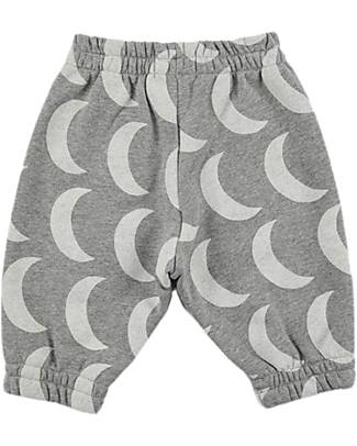 Bobo Choses Pantaloni Jogging - Moon - Grigio Chiaro - 100% Cotone Organico Pantaloni Lunghi