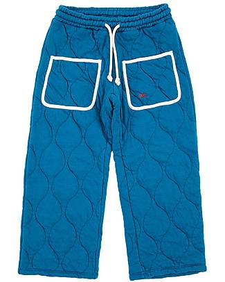Bobo Choses Pantaloni Jogging Trapuntati - Blu - Cotone Biologico Pantaloni Lunghi