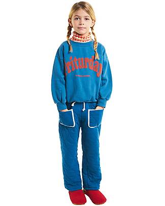 Bobo Choses Pantaloni Jogging Trapuntati - Blu - Cotone Biologico Pantaloni Lunghi