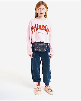 Bobo Choses Pantaloni Jogging Velluto - Toppa B - Blu Pantaloni Lunghi