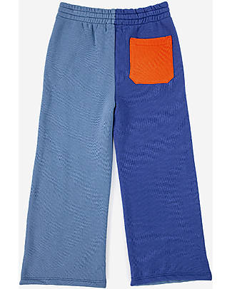 Bobo Choses Pantaloni Joggings - Blu Azzurro - 100% Pile Spazzolato di Cotone Biologico Pantaloni Lunghi