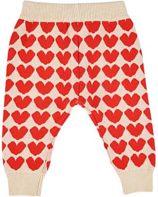 Bobo Choses Pantaloni Lavorati a Maglia - Hearts - Beige Pantaloni Lunghi