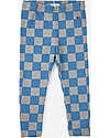 Bobo Choses Pantaloni Leggings - Scacchi Blu Grigio - 100% Cotone Bio Leggings