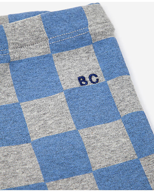 Bobo Choses Pantaloni Leggings - Scacchi Blu Grigio - 100% Cotone Bio Leggings