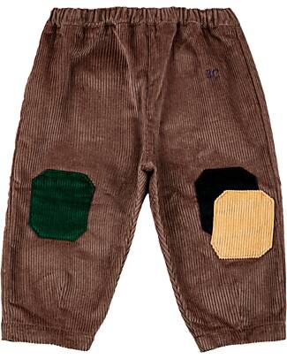 Bobo Choses Pantaloni Lunghi - Marrone - con Forme Ricamate - 100% Velluto di Cotone Pantaloni Lunghi