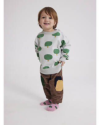 Bobo Choses Pantaloni Lunghi - Marrone - con Forme Ricamate - 100% Velluto di Cotone Pantaloni Lunghi