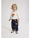 Bobo Choses Pantaloni Lunghi - Mr.Fungo - Blu Scuro - Vita Elasticizzata - 100% Twill di Cotone Pantaloni Lunghi