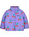 Bobo Choses Piumino con Bottoni Frontali e Zip - Ciliegie - Lavanda - 100% Materiale Riciclato Piumini