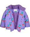 Bobo Choses Piumino con Bottoni Frontali e Zip - Ciliegie - Lavanda - 100% Materiale Riciclato Piumini