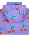 Bobo Choses Piumino con Bottoni Frontali e Zip - Ciliegie - Lavanda - 100% Materiale Riciclato Piumini