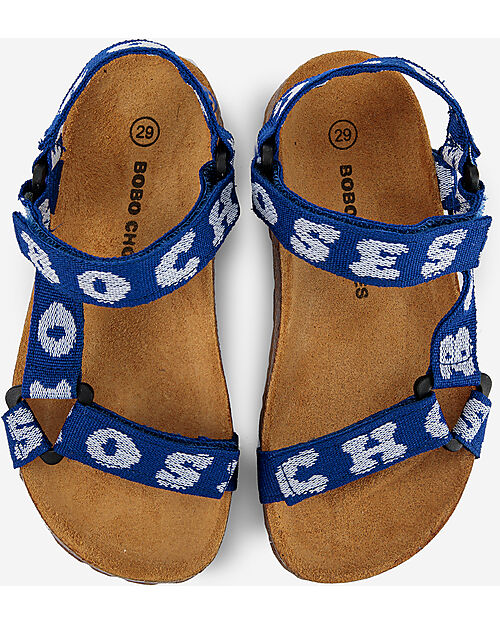 Bobo Choses Sandali con Stampa - Blu - 100% Cotone Bio e Suola in Gomma Sandali