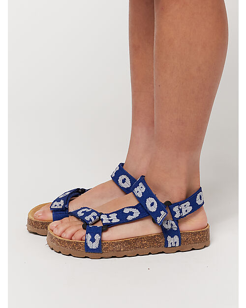 Bobo Choses Sandali con Stampa - Blu - 100% Cotone Bio e Suola in Gomma Sandali