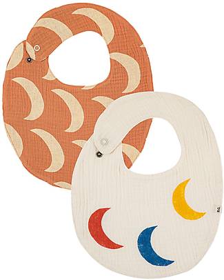 Bobo Choses Set 2 Bavaglini - Moons - Multicolor - 100% Mussola di Cotone Bio Bavagli Classici