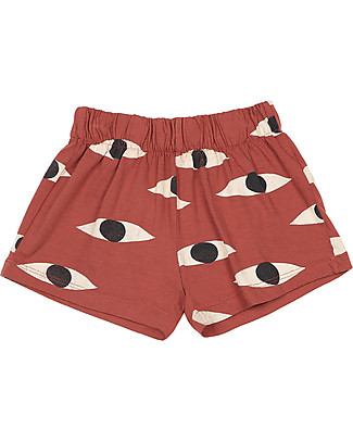Bobo Choses Shorts in Jersey Occhi - Noce di Cocco - 100% Cotone bio Pantaloni Corti