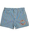 Bobo Choses Shorts Righe e Cerchio - Blu - 100% Cotone Pantaloni Corti