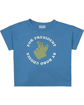 Bobo Choses T-shirt Finger Crossed - Blu - 100% Cotone Bio T-Shirt e Canotte