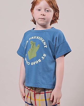 Bobo Choses T-shirt Finger Crossed - Blu - 100% Cotone Bio T-Shirt e Canotte