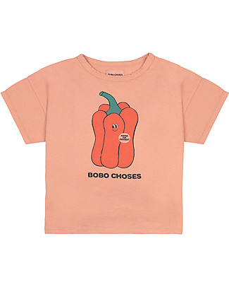 Bobo Choses T-shirt Vote for Pepper - Rosa Antico - 100% Cotone Bio T-Shirt e Canotte