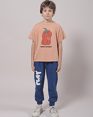 Bobo Choses T-shirt Vote for Pepper - Rosa Antico - 100% Cotone Bio T-Shirt e Canotte