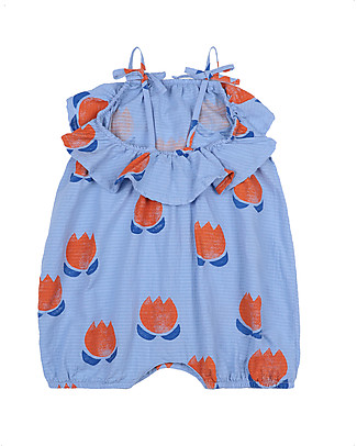 Bobo Choses Tuta bèbè Fiori di Cioccolato - Azzurro - 100% cotone bio Tutine Corte