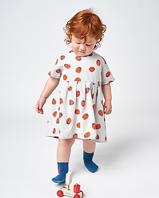 Bobo Choses Vestitino Maniche Corte - Coccinelle - 100% Cotone Bio Vestiti_