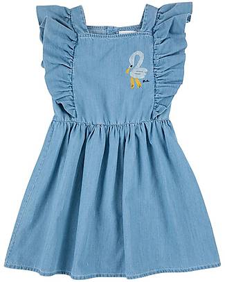 Bobo Choses Vestito con Balze Pellicano - Azzurro - 100% Cotone Vestiti_