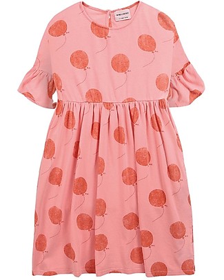 Bobo Choses Vestito Manica Increspata - Balloon All Over - 100% Cotone Bio Vestiti_