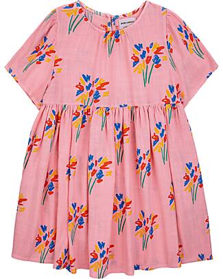 Bobo Choses Vestito Maniche Balze Fireworks - Rosa - Lino e Viscosa Vestiti_