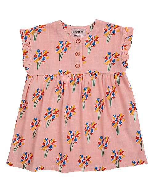 Bobo Choses Vestito Maniche Corte Fireworks - Rosa Vestiti_
