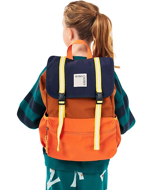 Bobo Choses Zaino per Bambini Color Block - Technic - Multicolore Zaini Scuola