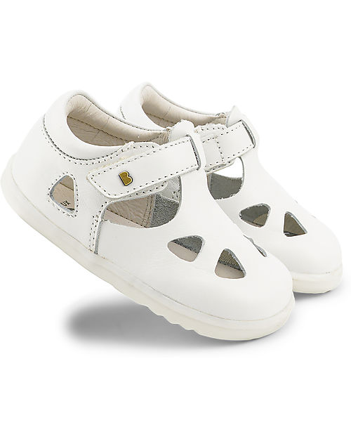 Bobux OUTLET - Sandalo Step-Up Zap II - Bianco - Pelle Quickdry per i Primi Passi - Pezzo di Showroom Sandali