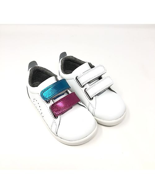 Bobux OUTLET - Scarpina I-Walk Grass Court Switch - Bianco - Strap Multicolor Intercambiabili! - Pezzo di Showroom Sneakers