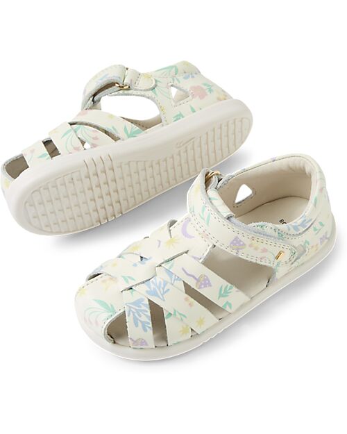 Bobux Sandali I Walk Tropicana II - White Floral - Camminatori Esperti Scarpe