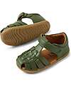 Bobux Sandali Step Up Harbor - Bronze Green - Pelle Premium - Primi Passi Sandali