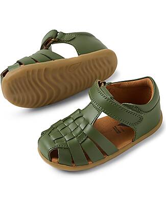 Bobux Sandali Step Up Harbor - Bronze Green - Pelle Premium - Primi Passi Sandali