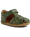 Bobux Sandali Step Up Harbor - Bronze Green - Pelle Premium - Primi Passi Scarpe