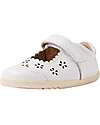 Bobux Sandali Step Up Heather - Bianco - Fiorellini Intagliati - Pelle Premium - Primi Passi Sandali