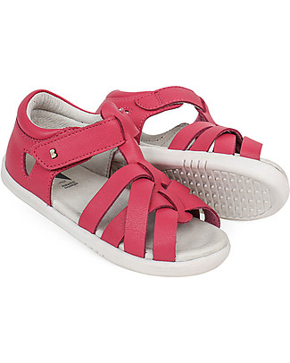 Bobux Sandalino I-Walk Tropicana Ragnetto - Fragola - Stringhe Intrecciate e Suola Flessibile! Cerimonia