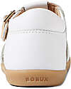 Bobux Sandalo Step Up Petal - Bianco - con Fiore Applicato - Primi Passi Sandali