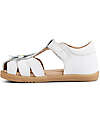 Bobux Sandalo Step Up Petal - Bianco - con Fiore Applicato - Primi Passi Sandali